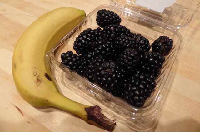 blackberries and bananas