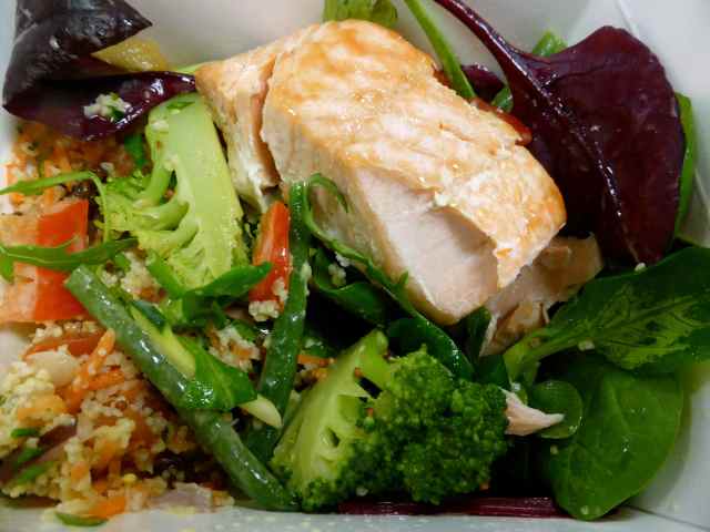 salmon and mixed salads
