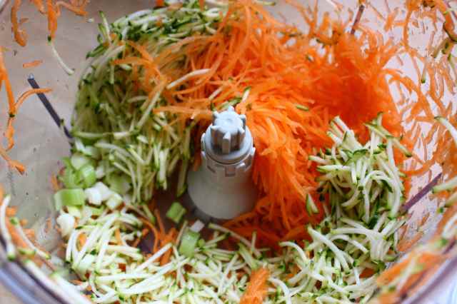 carot, courgette and spring onion