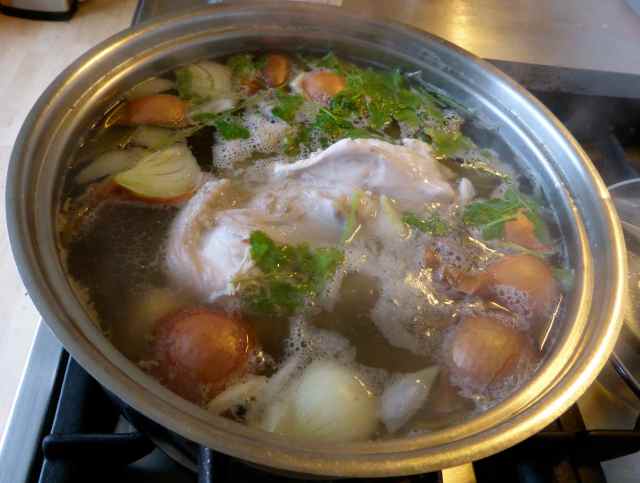 chicken and veg in pan