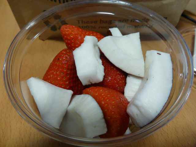 coconut and strawberries