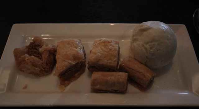 Baklava and ice cream