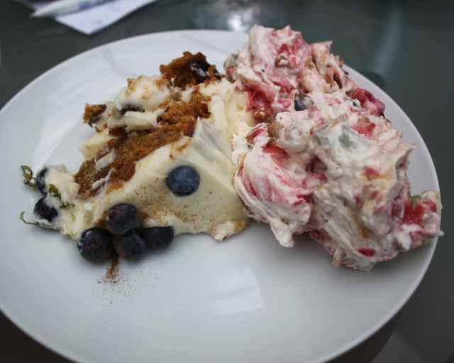 carrot cake and fruit scrunch