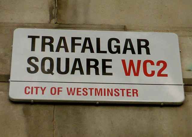 Trafalgar Square street sign
