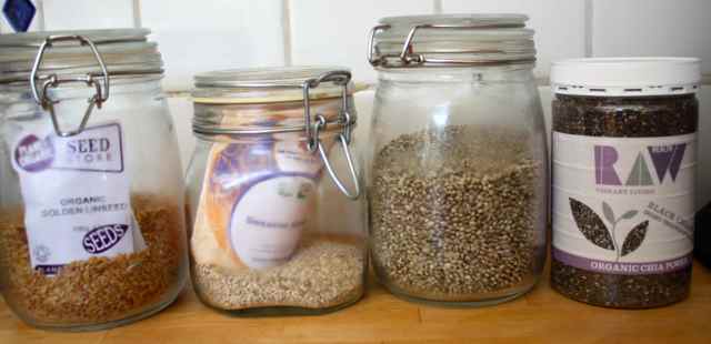 4 jars of seeds
