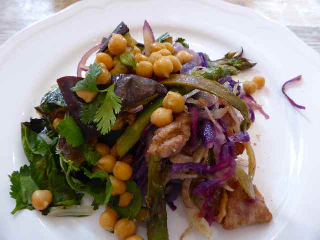chick pea and chicken salads
