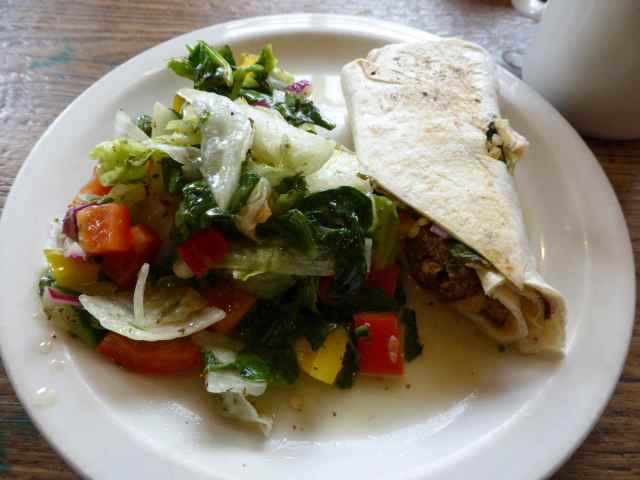 salad and wrap in Foyles cafe