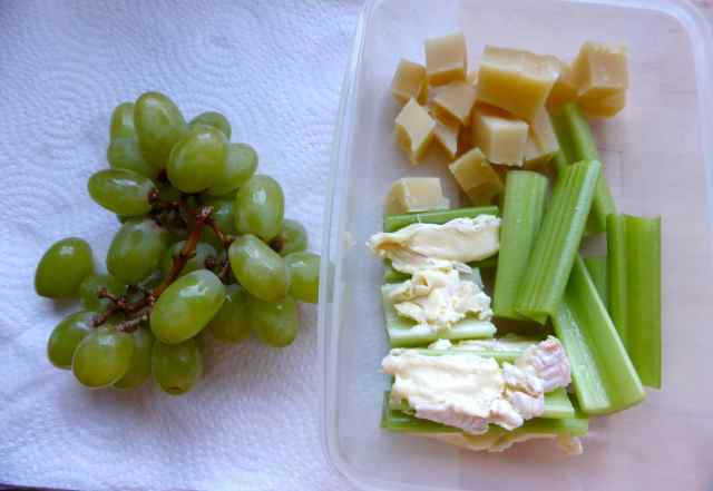 grapes, celery and cheese