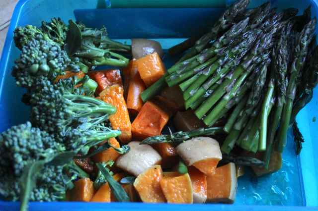 green and orange veg