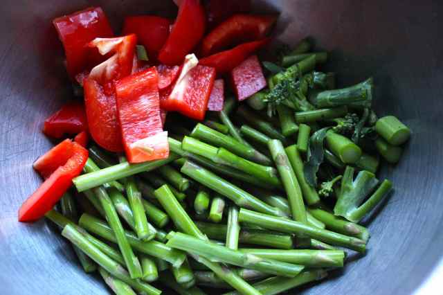 green and red veg