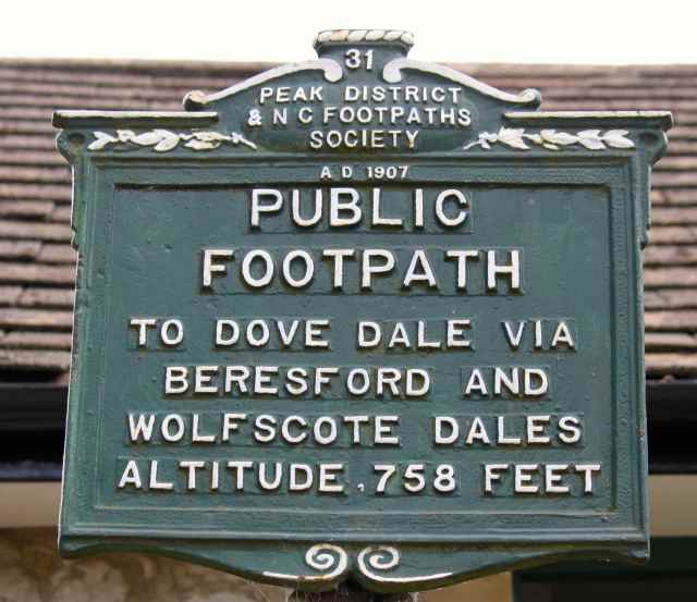Peak District sign