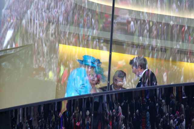 The Queen in her box