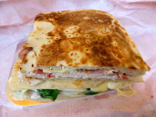 turkey and cheese toasted flatbread