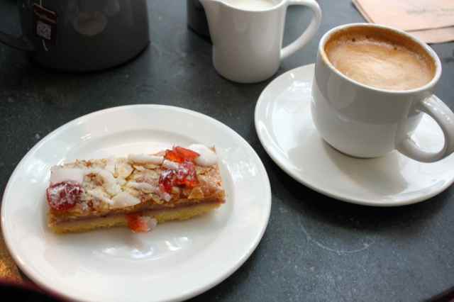 coffee and almond slice