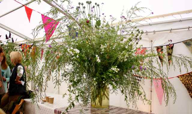 huge vase of flowers