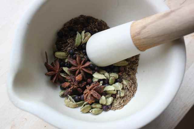 spices in mortar