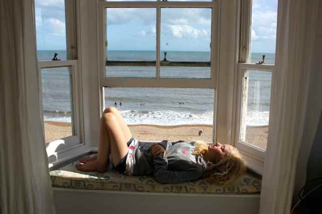 Charlotte on wondow seat