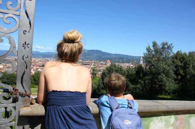 looking out at Florence from Boboli