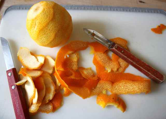 peeling an orange