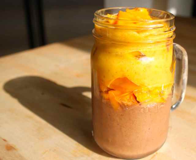 Nutella and mango ice-cream