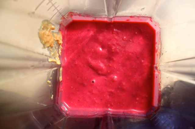 raspberries and peanut butter