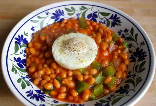 egg beans and pepper