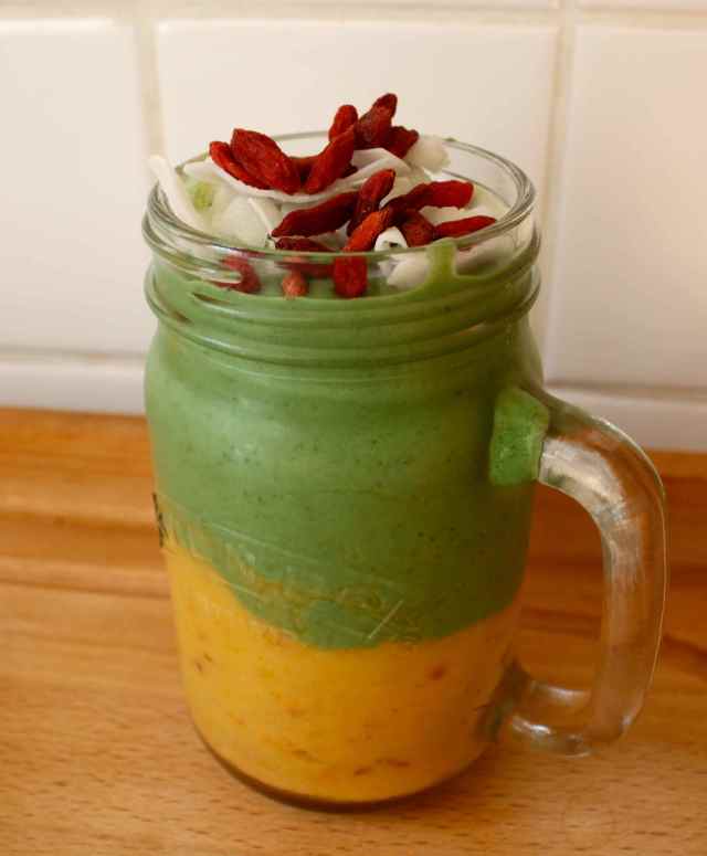 green and yellow smoothie