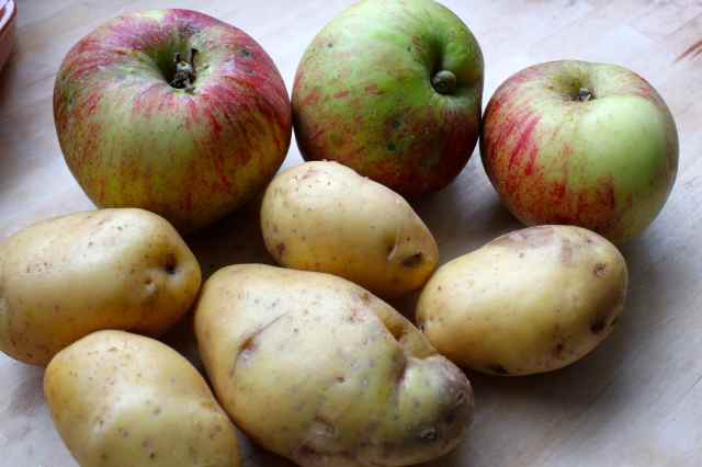 potatoes and apples