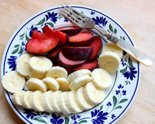 banana and plum