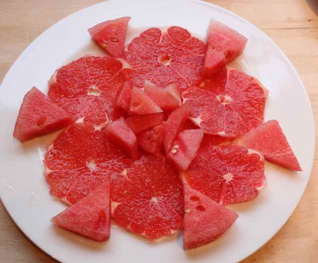 watermelon and pink grapefruit