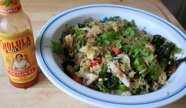 stir fry and cholulah