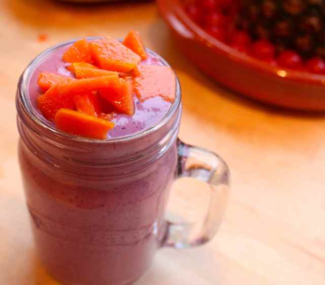 tropical smoothie and papaya