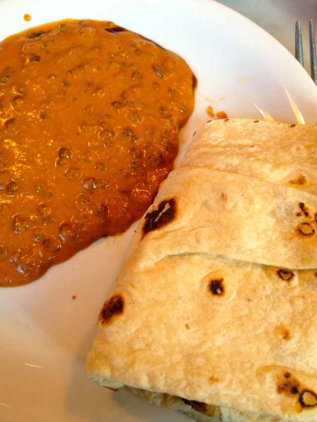 black dal and roti
