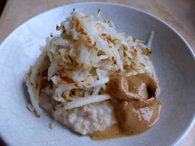 porridge and pear