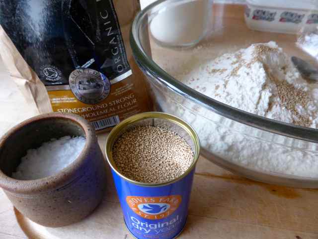 yeast, salt, flour