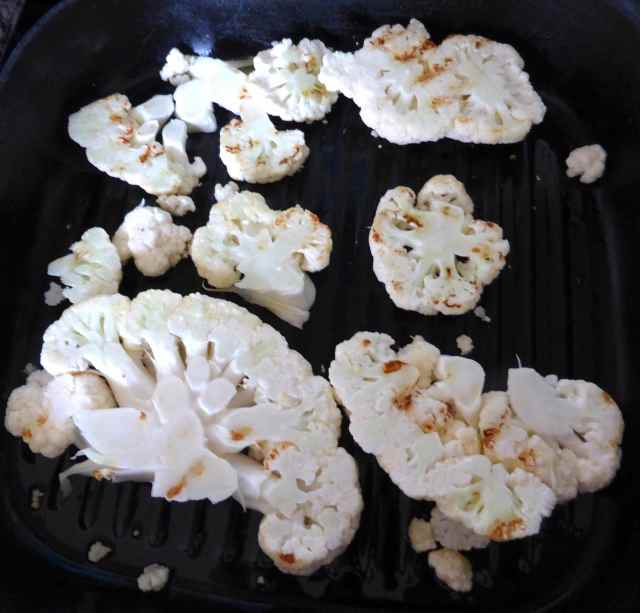 cauliflower in griddle pan