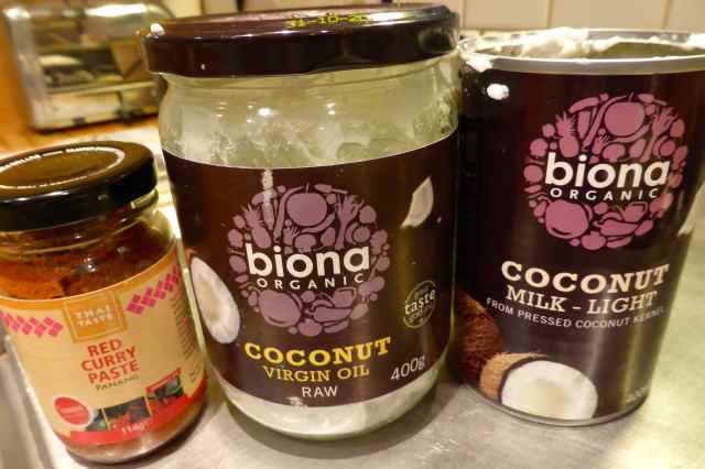 coconut and oil and paste