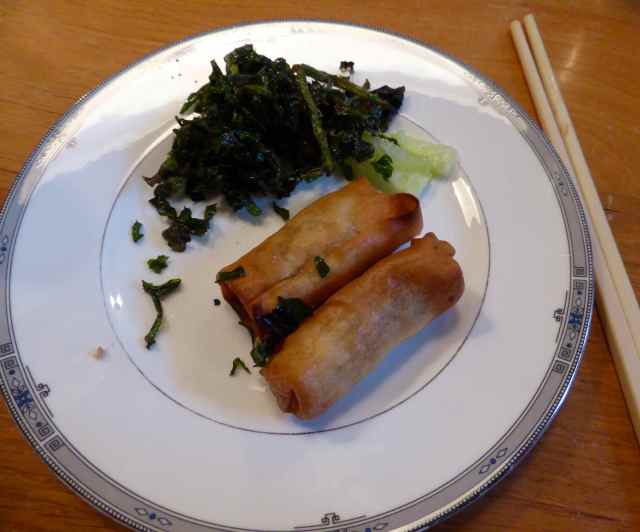 spring rolls and seaweed