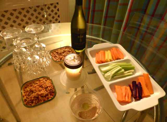 wine and dips