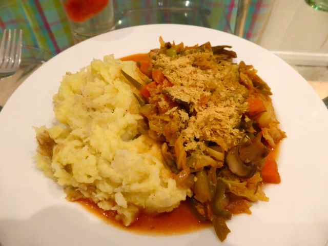cheesey veg and celeriac mash