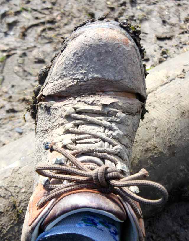 cracked walking boot