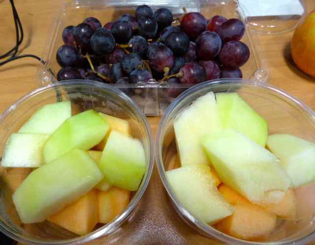 melon and grapes