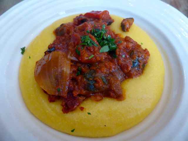 polenta and aubergine