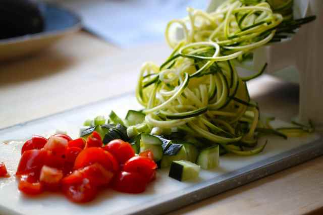 spiraling courgette