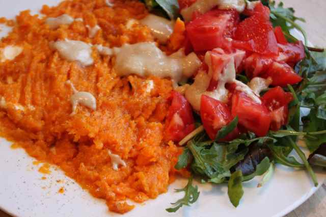 sweet potato and salad