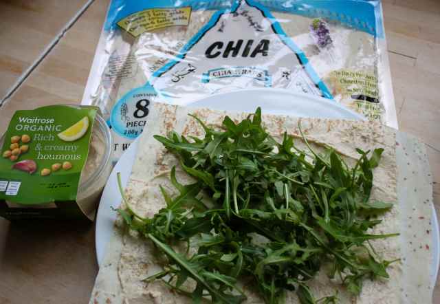 houmous and chia wrap