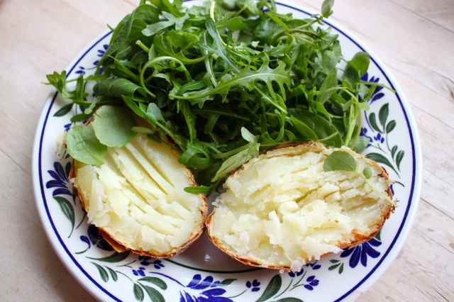 potato and green leaves