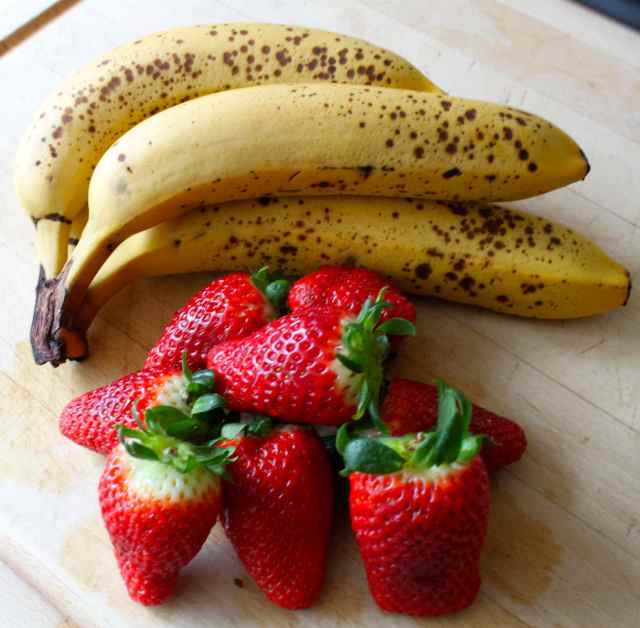 strawberries and bananas