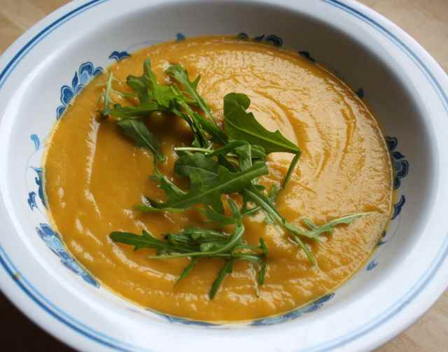 veg soup and rocket