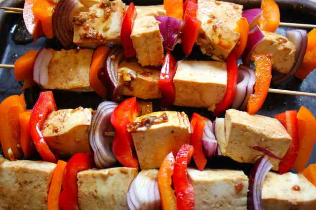 tofu kebabs uncooked